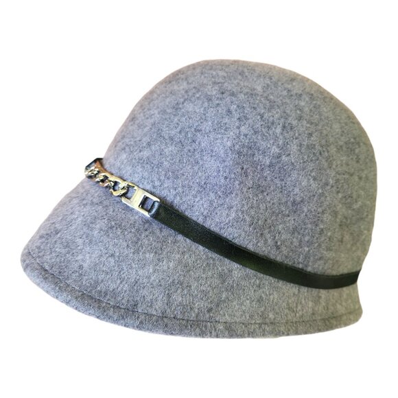 Calvin Klein Gray 100% Wool Cloche Bucket Hat OS - Picture 4 of 8